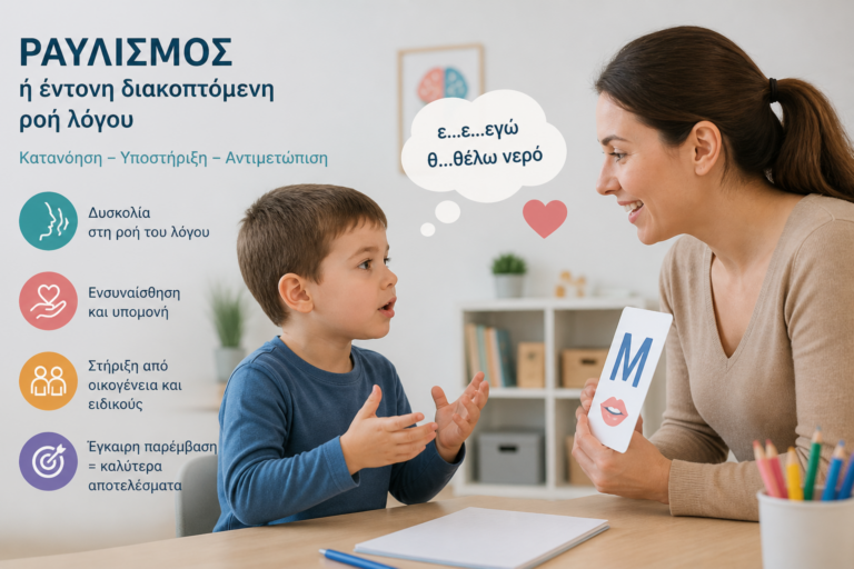 Τραυλισμός ή έντονη διακοπτόμενη ροή λόγου